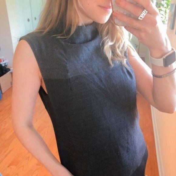 Zara High Neck Color block Sleeveless Shift Dress - Picture 2 of 10